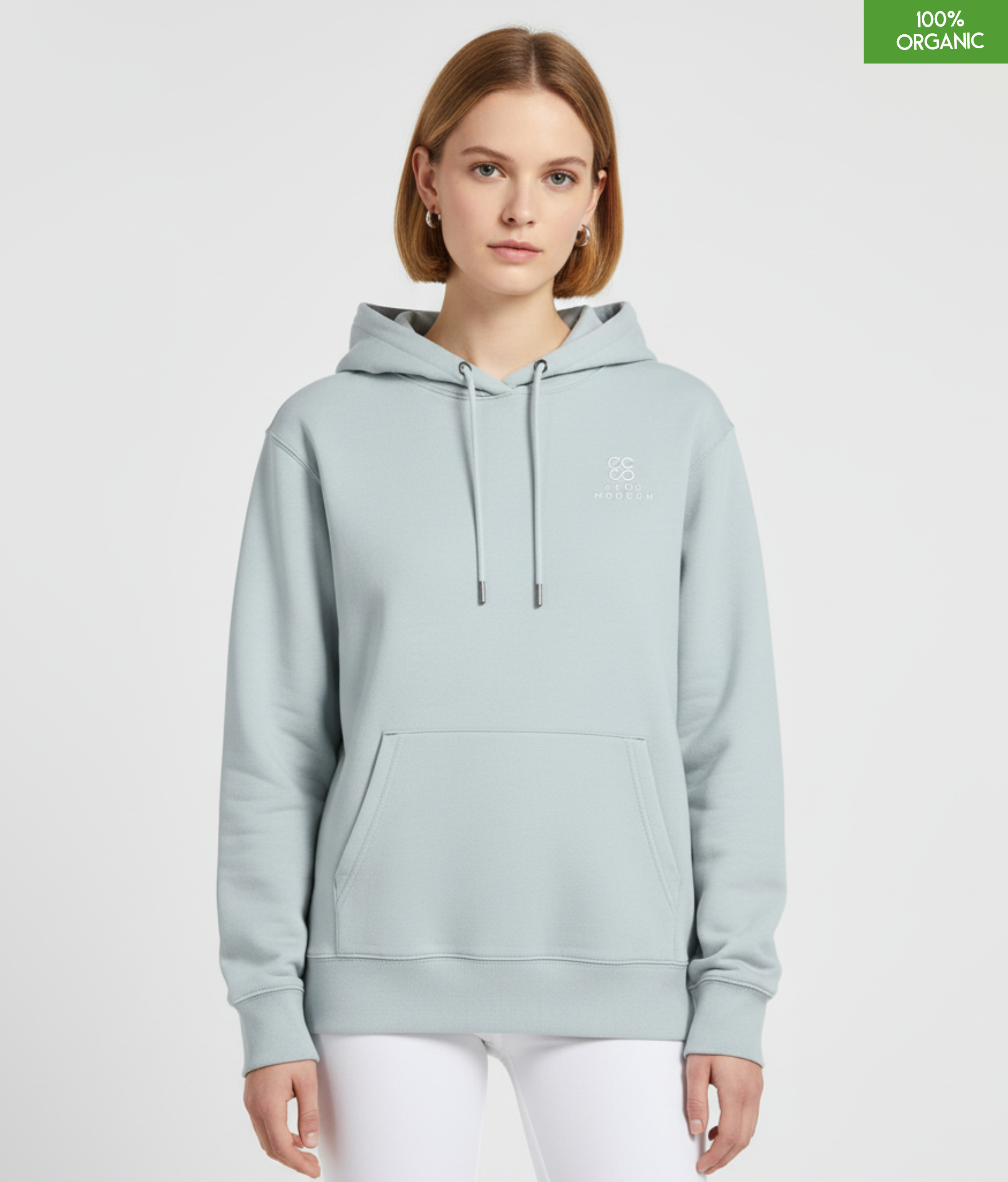 Organic Cotton Hoodie | Blue Ice | Relaxed Medium Fit.