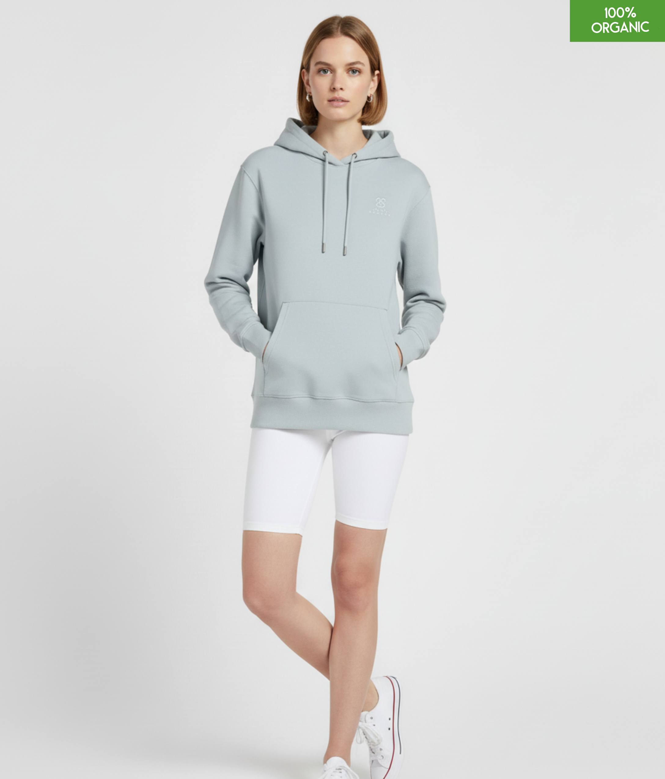Organic Cotton Hoodie | Blue Ice | Relaxed Medium Fit.